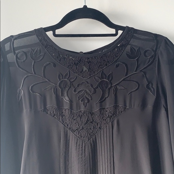 ASOS Long-Sleeved Babydoll Dress with Lace Panels - Picture 3 of 4